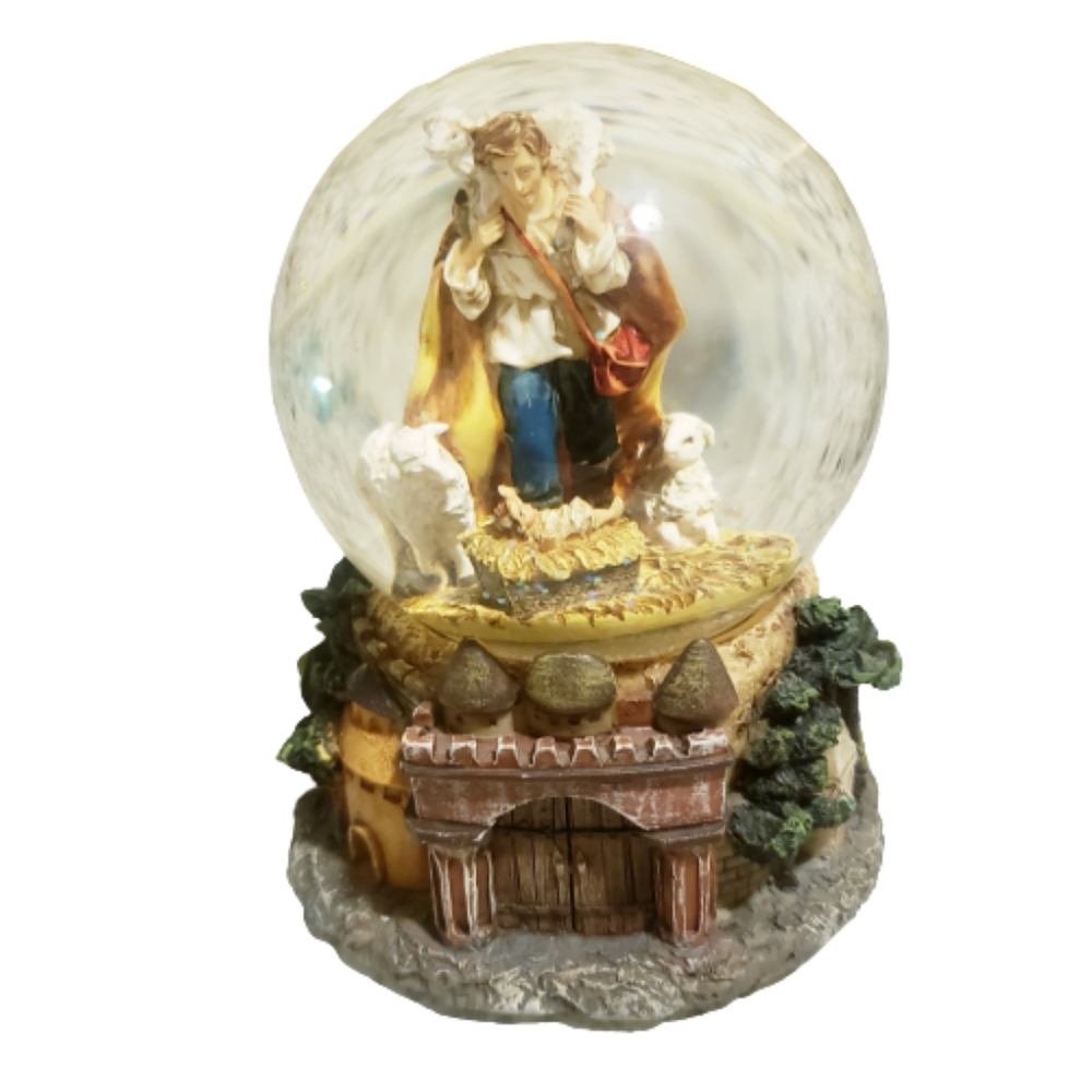 Vintage Sankyo snow globe Musical Nativity